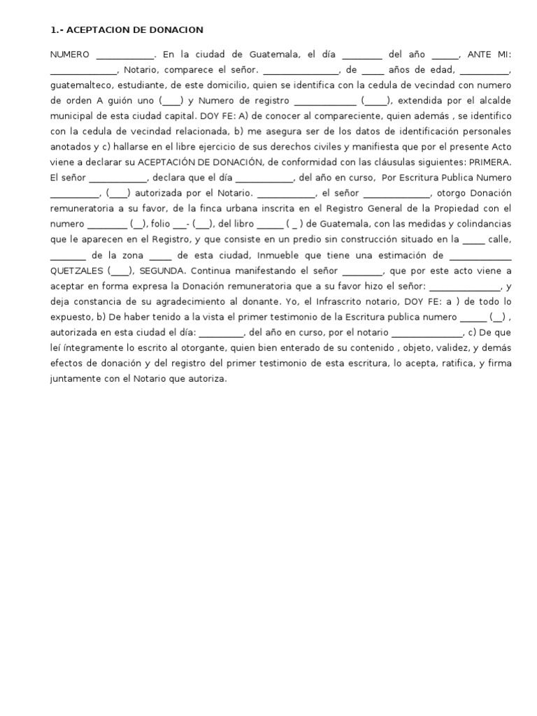 Escrituras Para Prontuario de Notariado