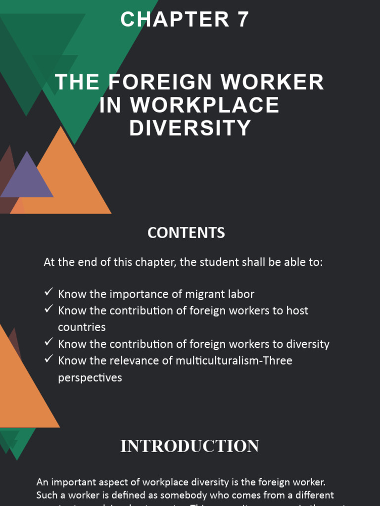 Chapter 7 Foreign Workers | PDF | Immigration | Migrant Worker