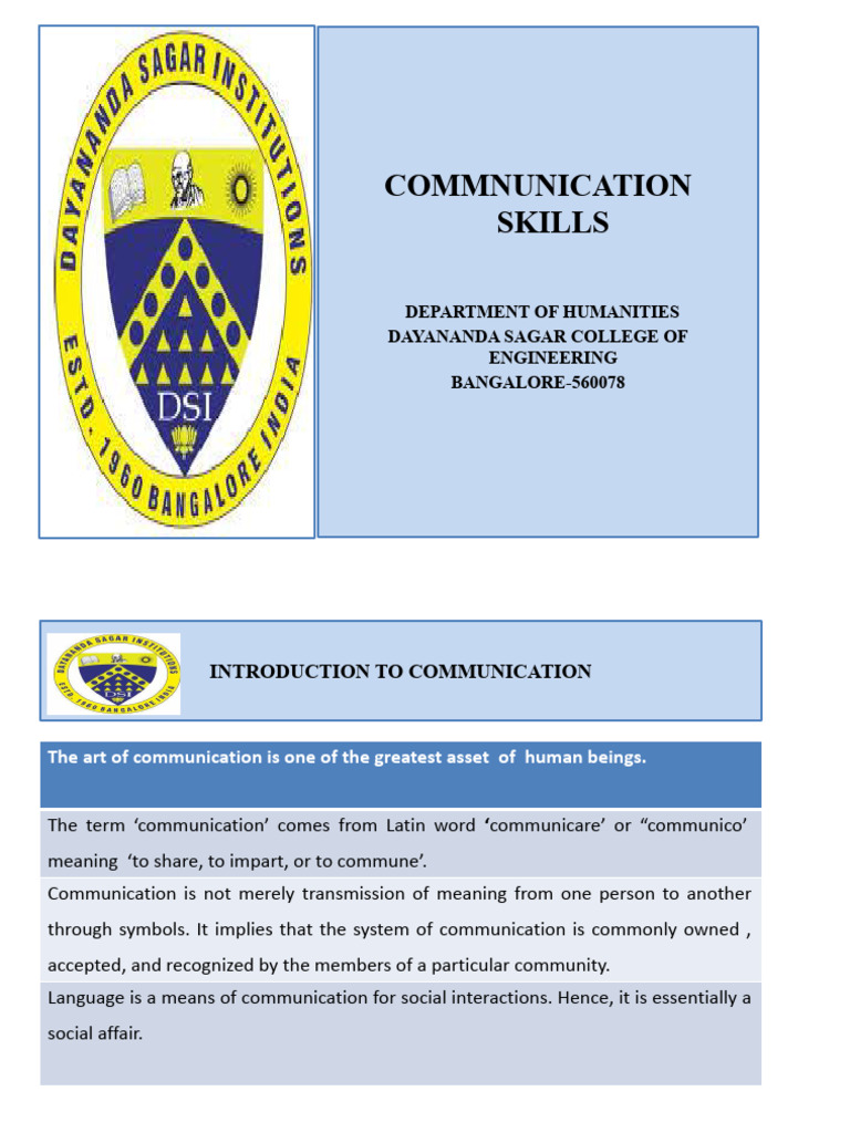 Language And Communication Skills English Pdf Notes