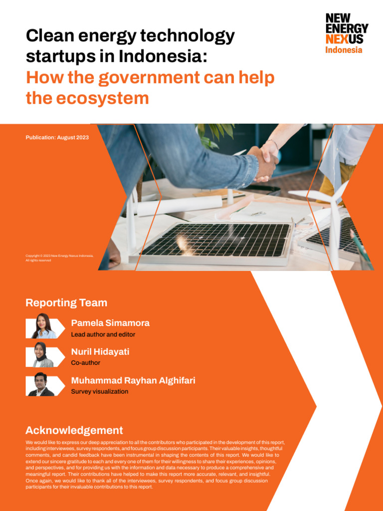 Clean Energy Technology Startups In Indonesia How The Goverment Can