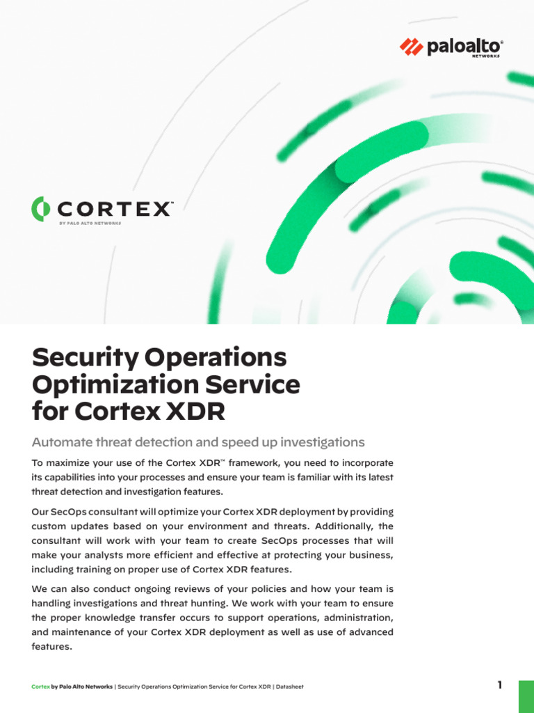 Security Operations Optimization Service For Cortex XDR | PDF | Threat ...