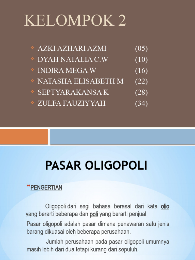 Ekonomi pasar oligopoli dan oligopsoni pdf