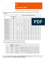 Grade Thresholds - November 2022: Cambridge IGCSE Co-Ordinated Sciences (Double Award) (0654)