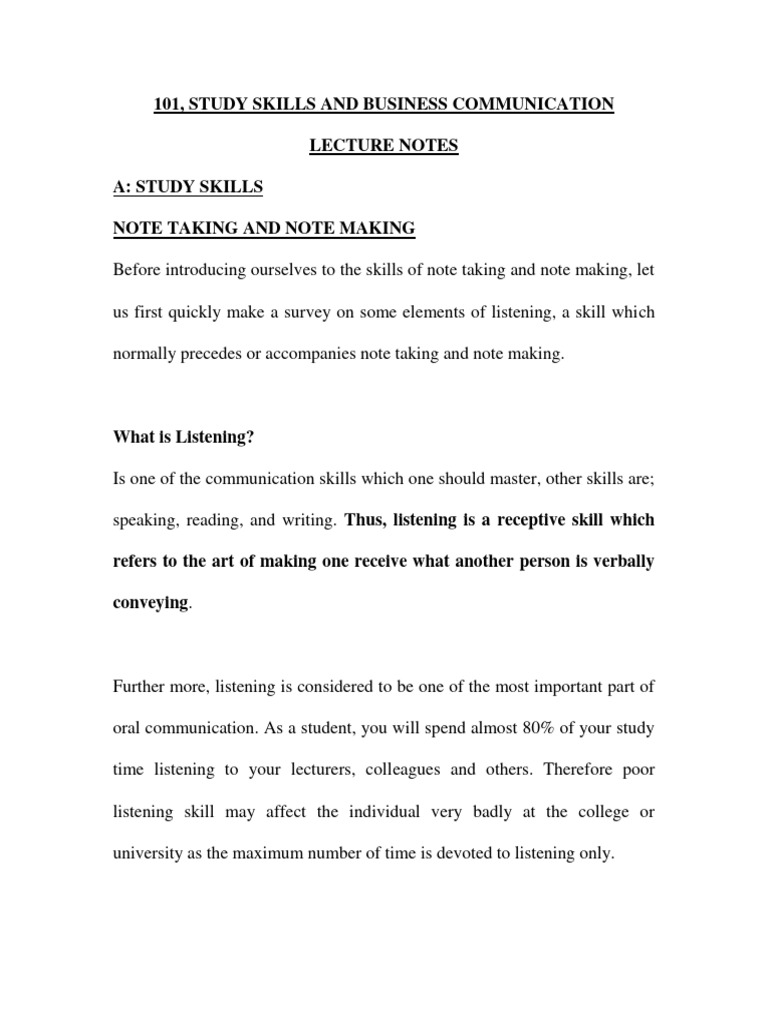 Effective Note Taking Strategies | PDF | Essays | Human Communication
