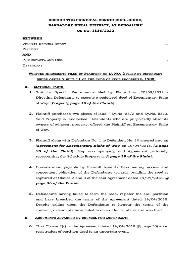 Legal Dispute Over Easement Rights | PDF | Deed | Federal Rules Of ...