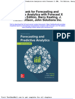 Test Bank For Forecasting and Predictive Analytics With Forecast X TM 7th Edition Barry Keating J Holton Wilson John Solutions Inc