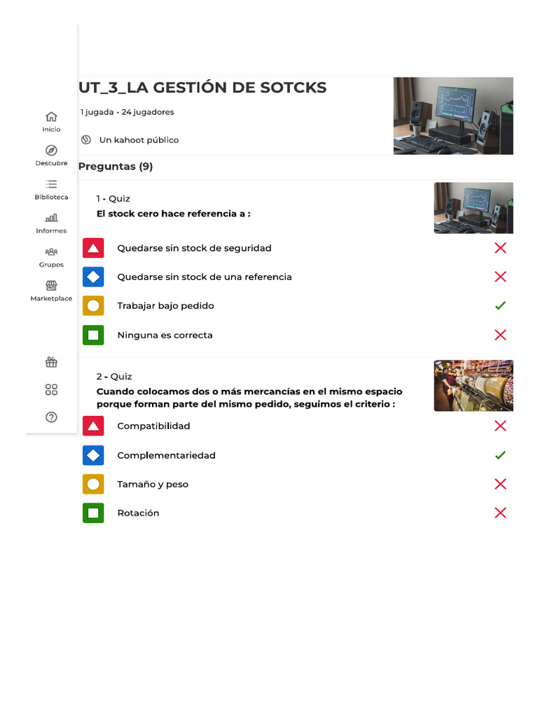 KAHOOT UD3 Gestión de Stocks PDF