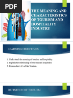 The Meaning and Characteristics of Tourism and Hospitality Industry