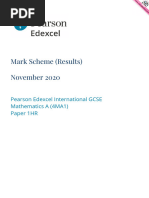 iGCSE A NOVEMBER 2020 PAPER 1HR MS