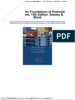 Test Bank For Foundations of Financial Management 13th Edition Stanley B Block