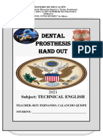2021 Dental Prosthesis V Hand Out 2021 I - 2
