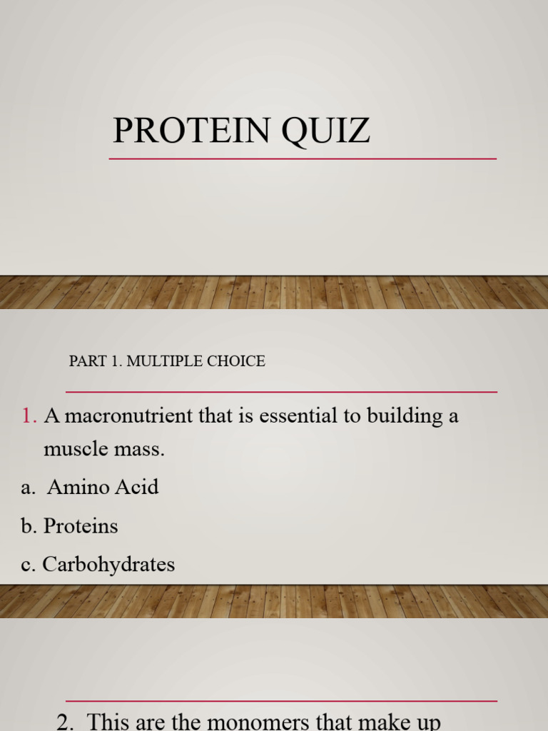 Quiz (Proteins) PDF