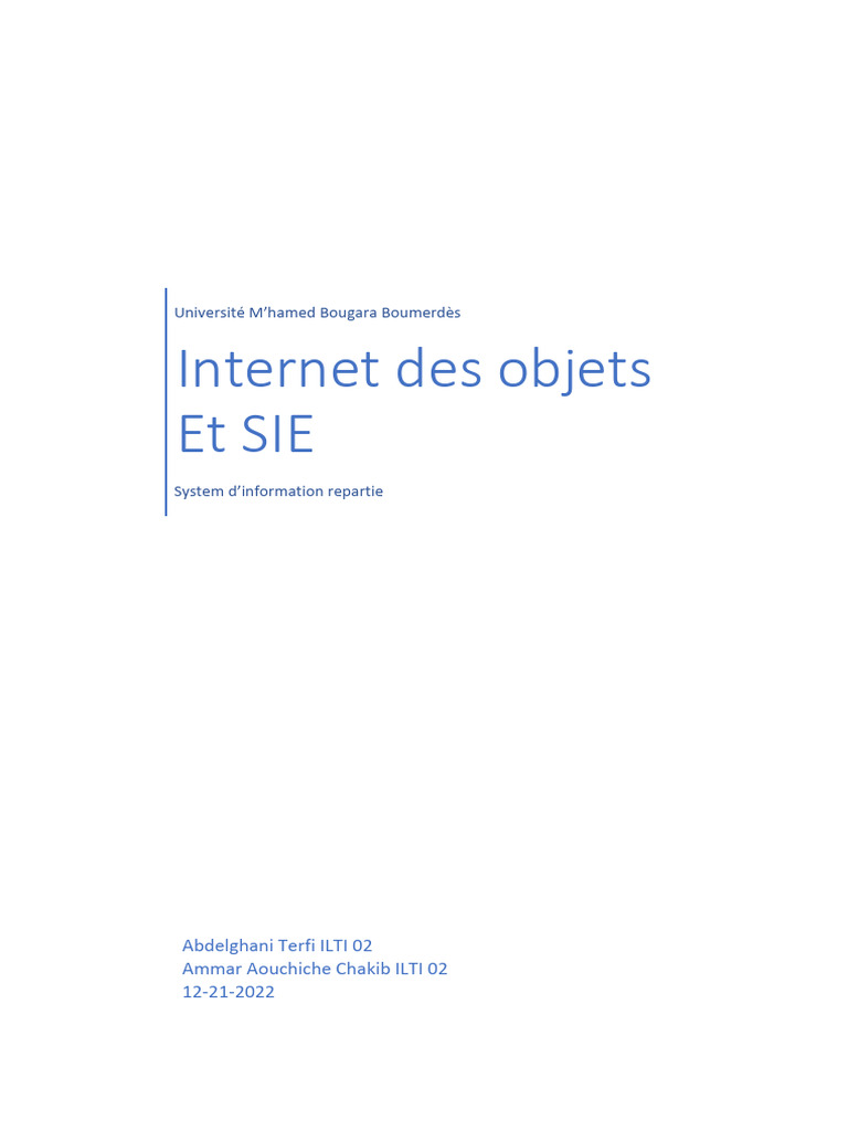 Iot Et Sie | PDF | Internet des objets | Progiciel de gestion intégré