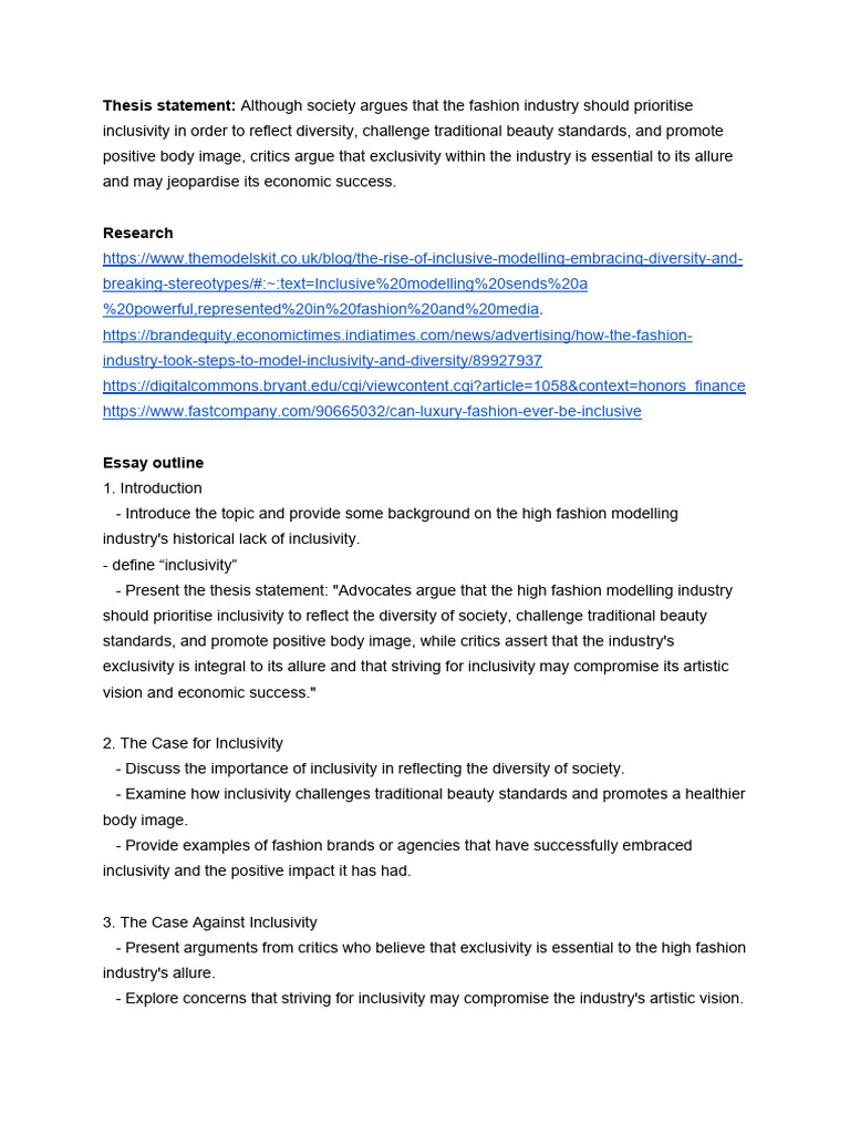 Inclusivity vs. Exclusivity in Fashion | PDF | Fashion | Beauty