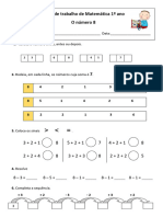 Ficha de Trabalho de Matemática 1º Ano O Número 8