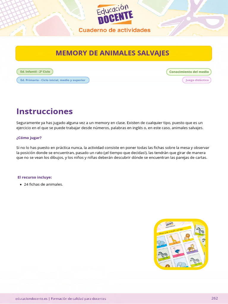 Juegos de memoria para niños | PDF | Memoria | Mente