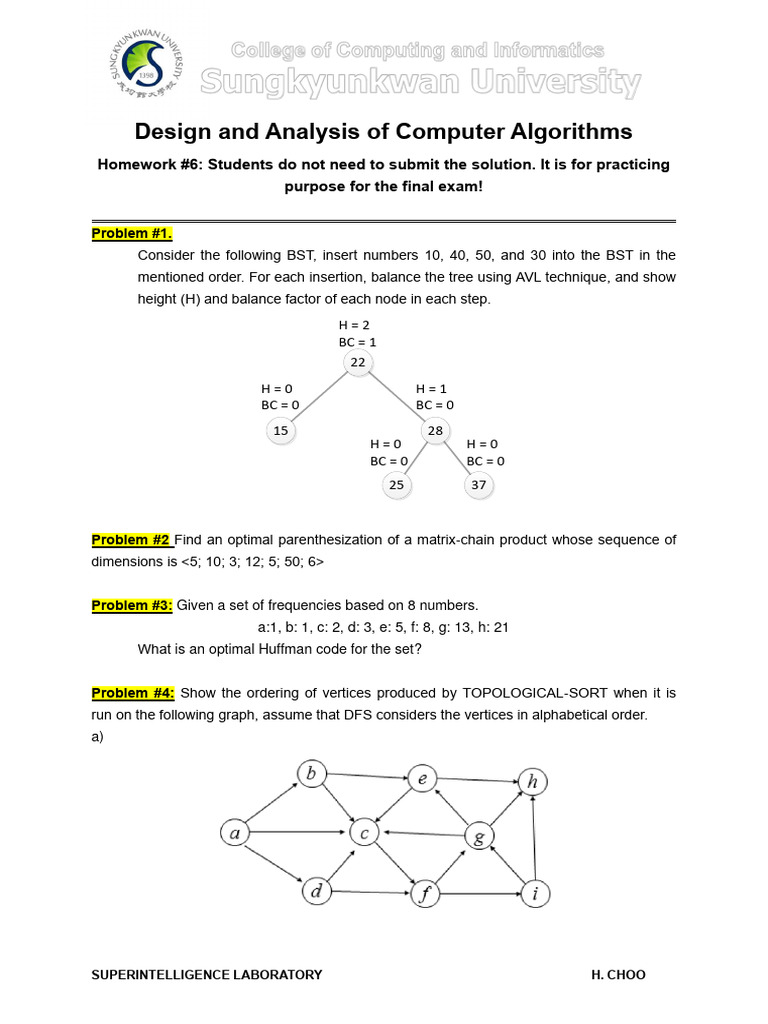 Computer Algorithms Homework Solutions | PDF | Vertex (Graph Theory ...
