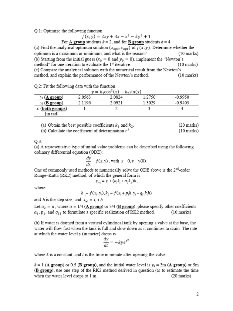 Quiz21 22 | PDF | Ordinary Differential Equation | Mathematical ...