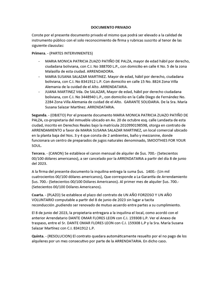 Documentos Privado Landaeta Susana PDF Derecho civil (sistema legal