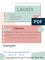 Clauses - Syntax