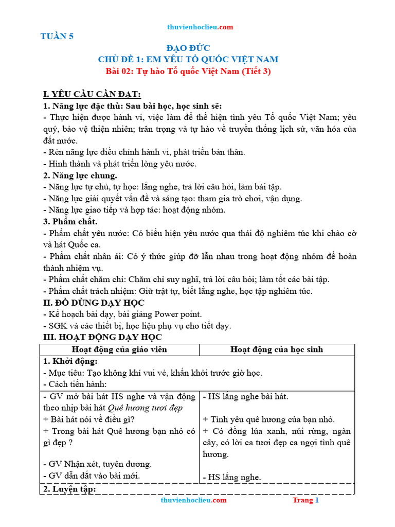 GA Dao Duc Lop 3 KNTT Tuan 5 | PDF