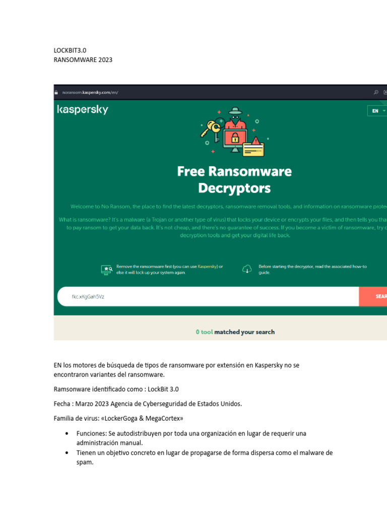 Ransomware Lockbit3.0 | PDF | Secuestro de datos | Archivo de computadora
