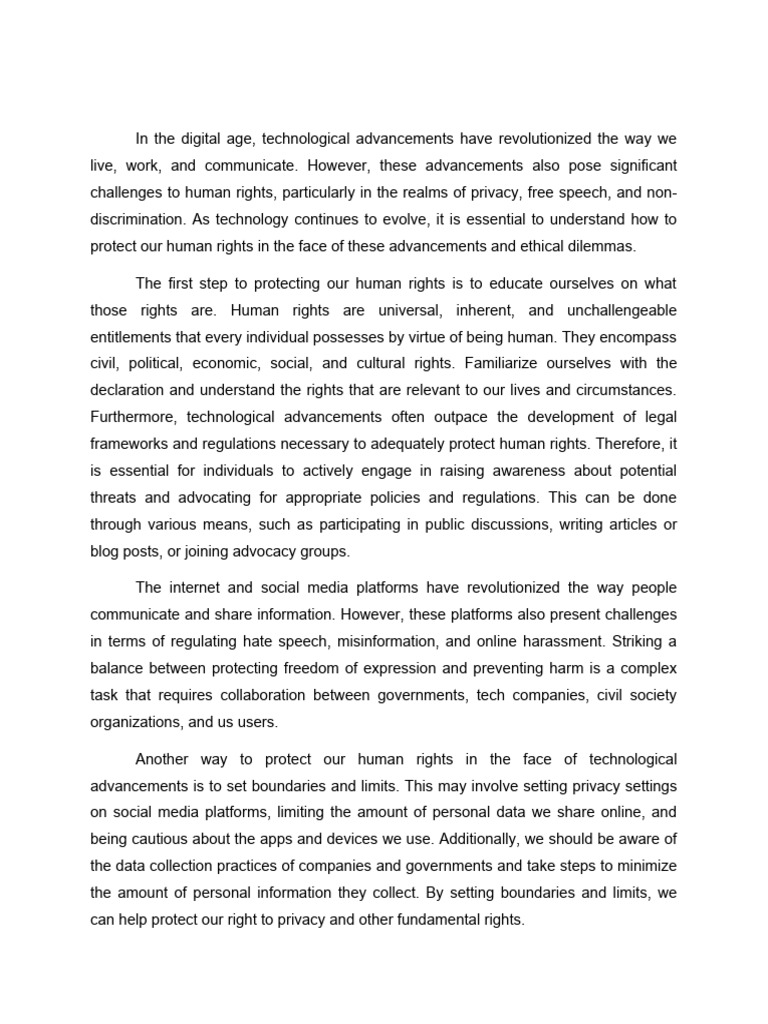 STS Reflection Paper | PDF | Privacy | Human Rights