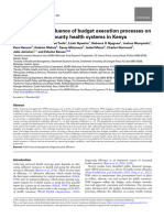 Examining the influence of budget execution processes on the efficiency of county health systems in Kenya