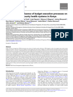 Examining The Influence of Budget Execution Processes On The Efficiency of County Health Systems in Kenya