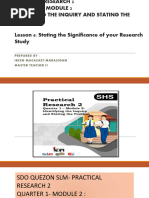 PR2 Q1 M2 L6 Stating The Significance of Your Research Study STUDENTS VERSION