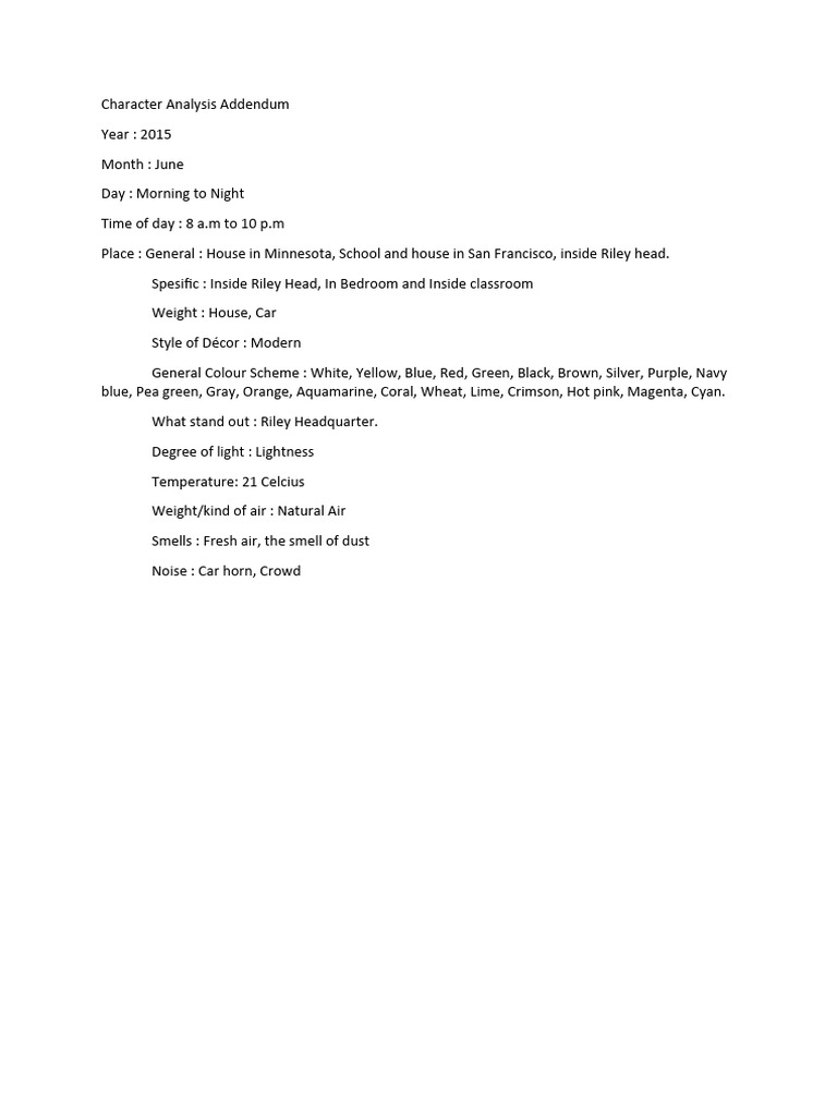 Character Analysis Addendum PDF