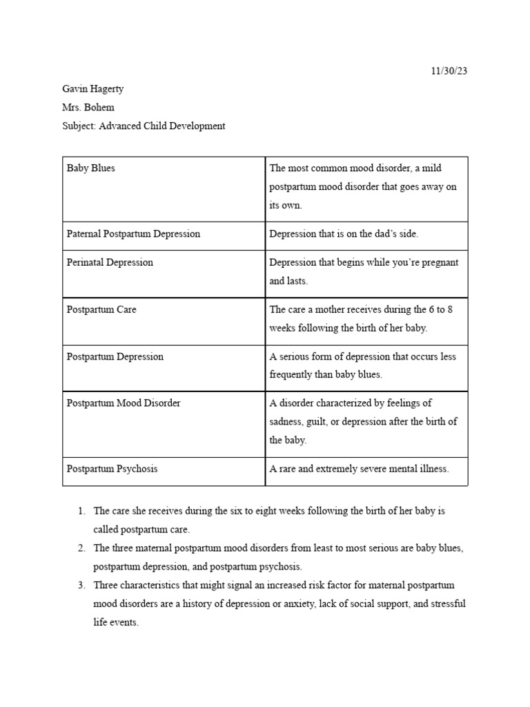 7 4 Postpartum Care Pdf Postpartum Depression Mental Disorder