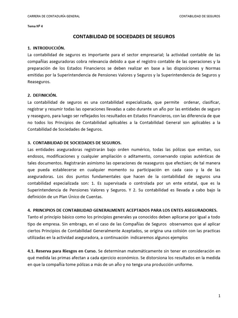Contabilidad de Sociedades de Seguros | PDF | Contabilidad | Seguro