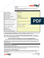 Metfilm School Risk Assessment & Green Checklist: Production Summary