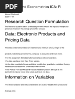 Statistics and Econometrics ICA - R Project