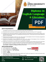 Diploma in English Language & Literature: Entry Requirements
