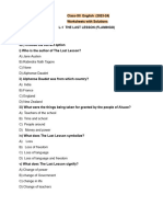 Xii - Worksheets and Solutions - Half-Yearly - English
