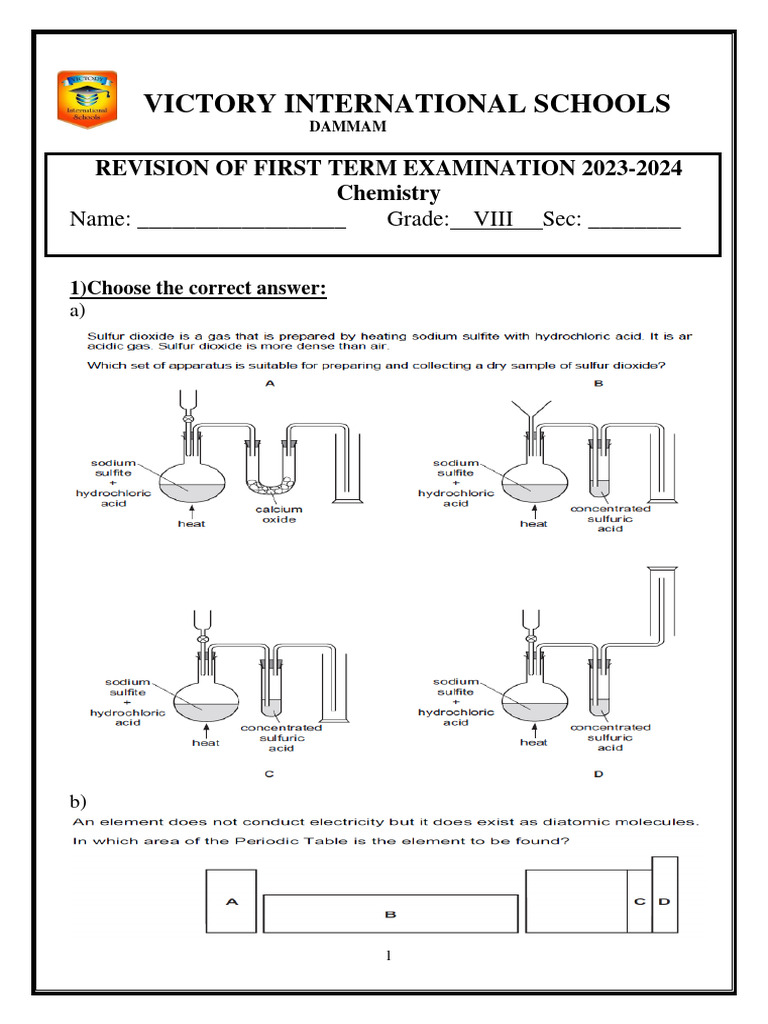 Grade 8 Chemistry Exam Review | PDF | Oxide | Redox