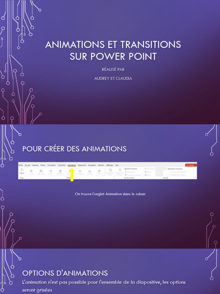 Animations et Transitions sur PowerPoint | PDF