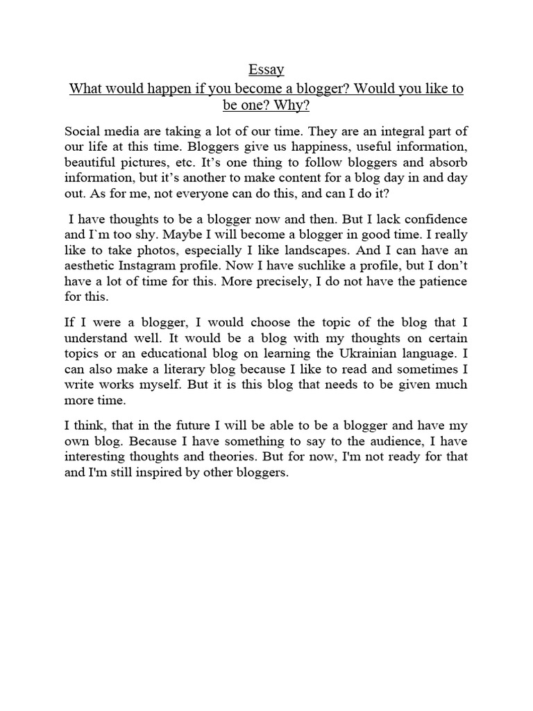 Becoming a Blogger: My Journey | PDF