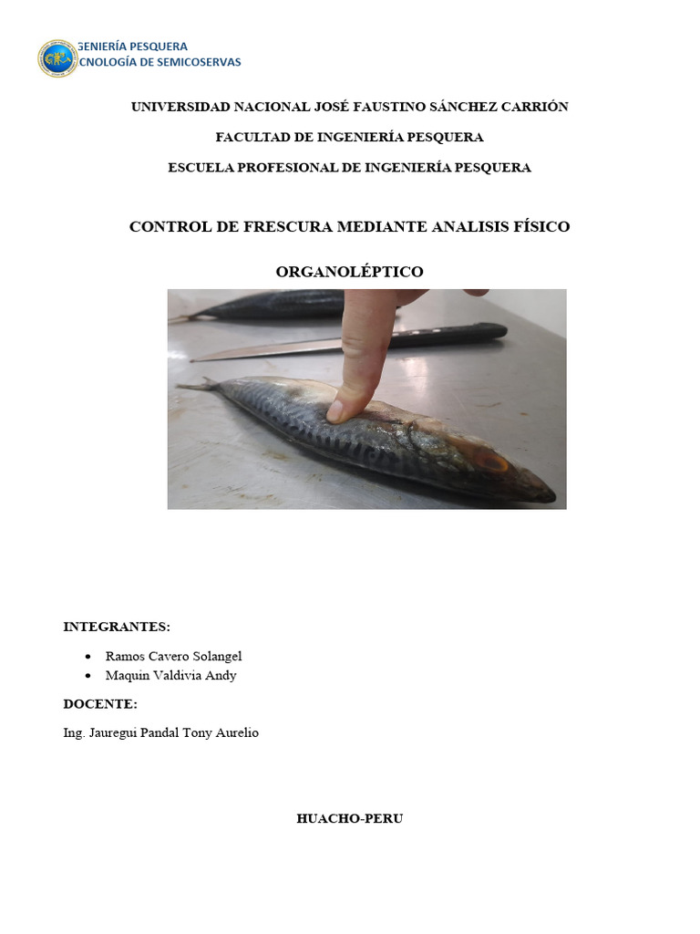 Analisis Organoleptico | PDF | Carne | Pescado