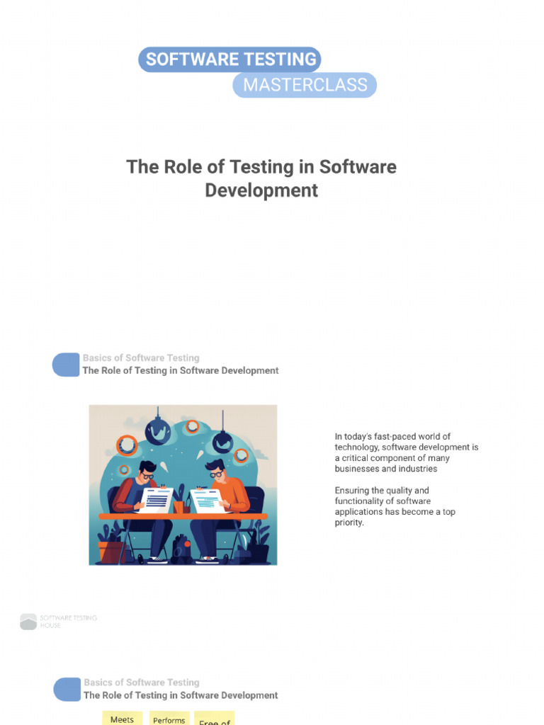 1 - The Role of Testing in Software Development | PDF