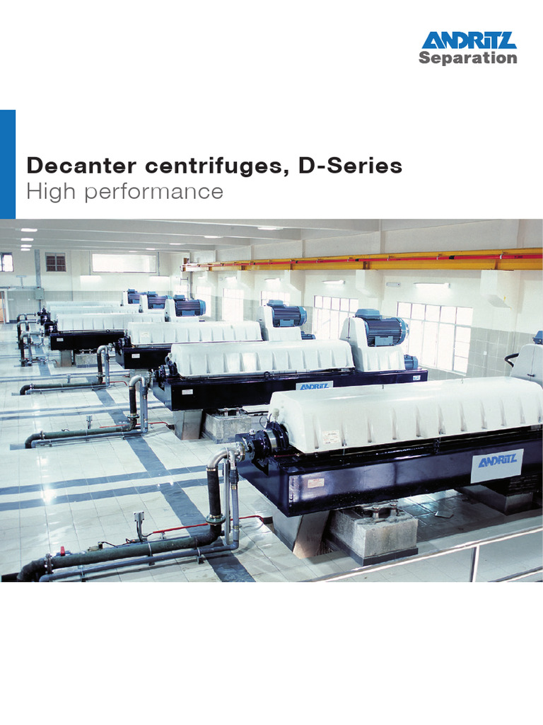 Andritz Separation Centrifuges D Series Pdf Secondary Sector Of