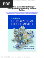 Solution Manual For Lehninger Principles of Biochemistry Seventh Edition