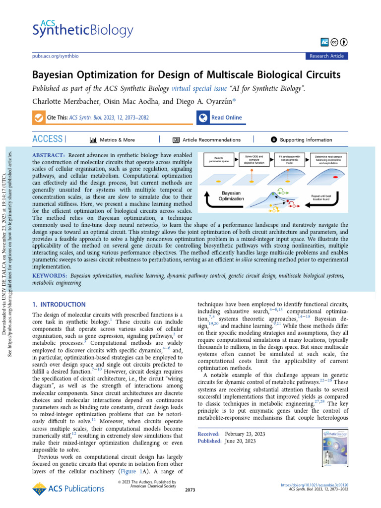 BayesianOptimizationfor Designof MultiscaleBiologicalCircuits | PDF ...