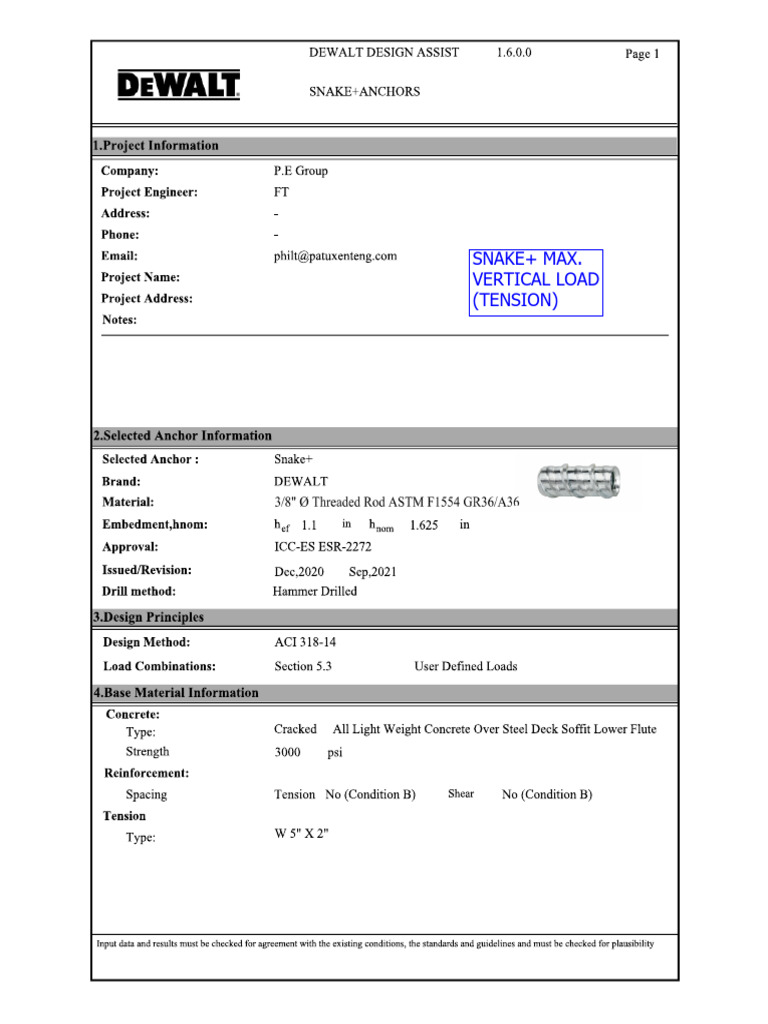 Dewalt Design Assist Snake+ Anchors PDF