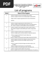 Program List ICT-151