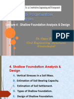 Shallow Foundation Analysis and Design