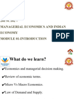 20PNC102 - Managerial Economics and Indian Economy Module 01-Introduction