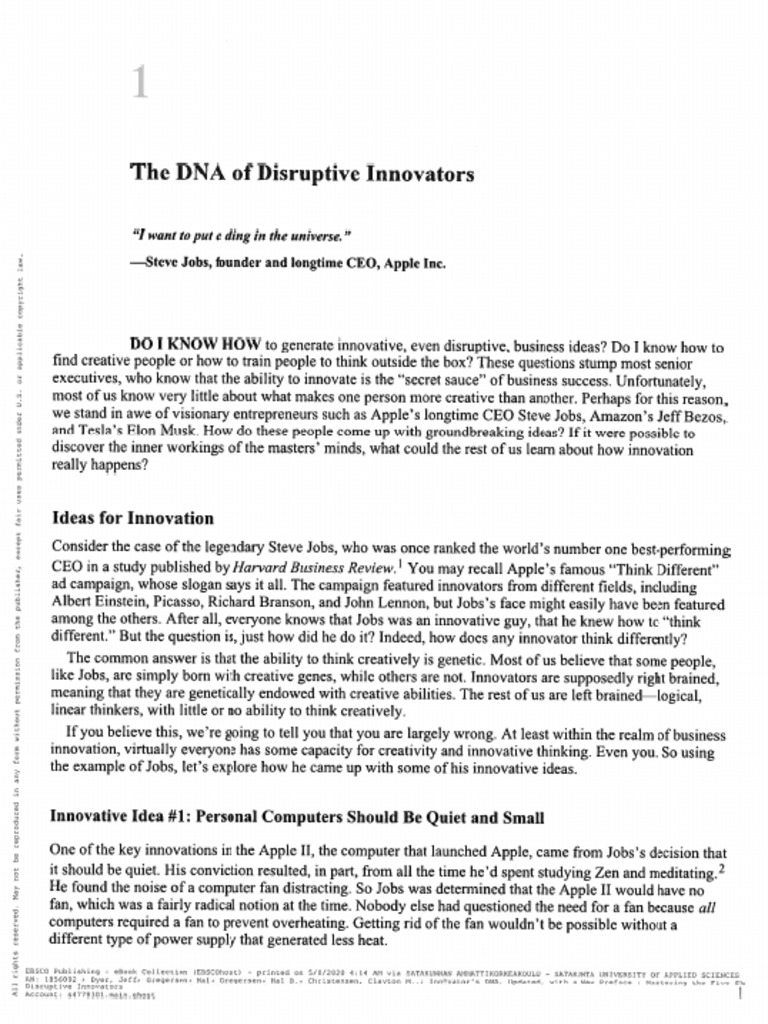 The Dna Of Disruptive Innovators Pdf